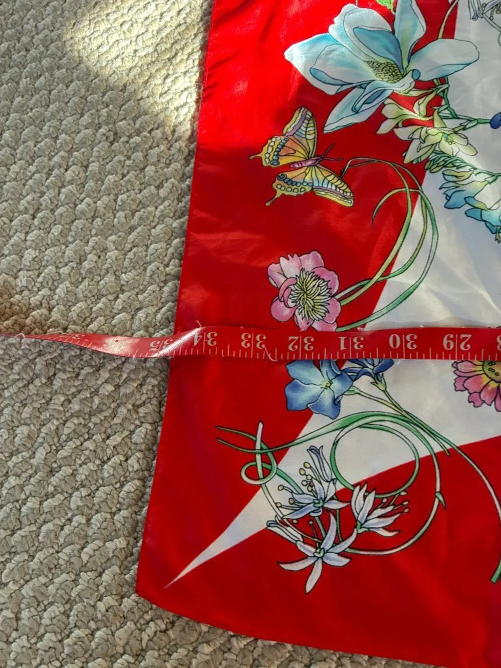 Botanical Garden Made in Italy Polyester Rolled Edge Scarf Bag Floral Garden